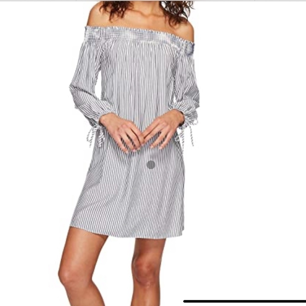 Jack by BB Dakota Minogue Boyfriend Stripe Dress with Back Cut Out